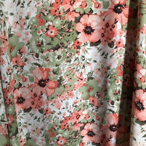 C established 1946 Cato plus size 18/20 3/4 sleeve floral orange green pleats - Picture 5 of 6